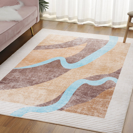 Area Rugs for Living Room, Machine Washable Vintage Rug,