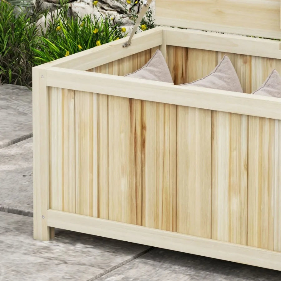 45.5 Gallon Outdoor Storage Box Wooden Deck Box