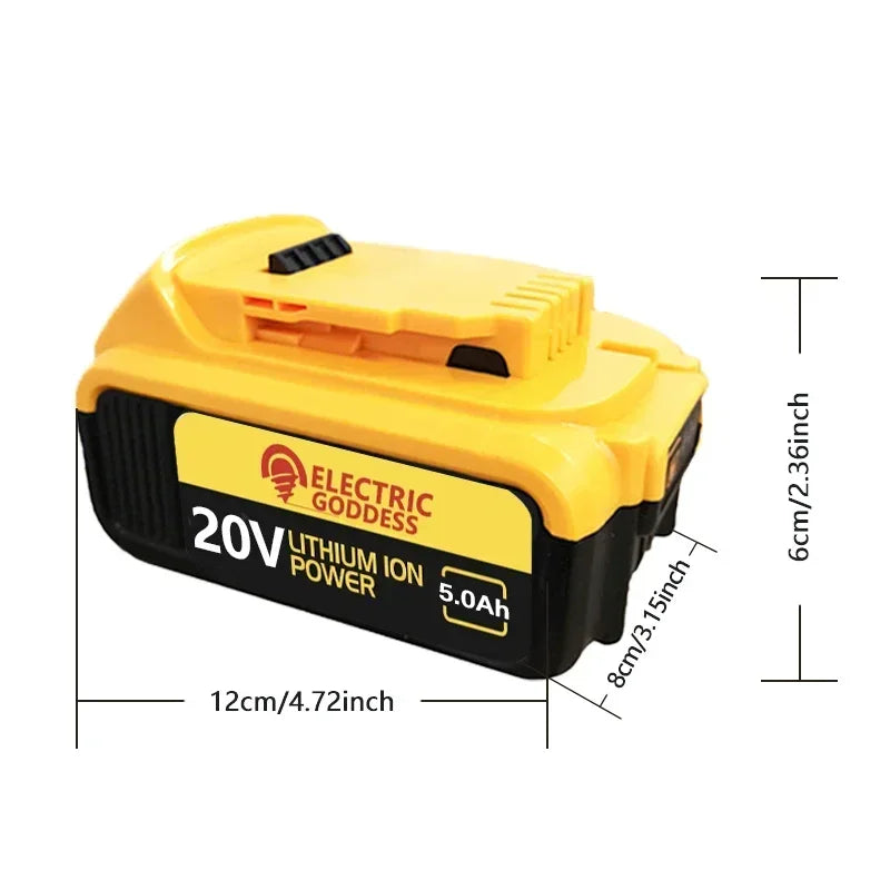 Lithium-ion Battery 20V 5Ah Battery Power Tools Lithium-ion Replacement Battery For Dewalt 20V Battery Pin