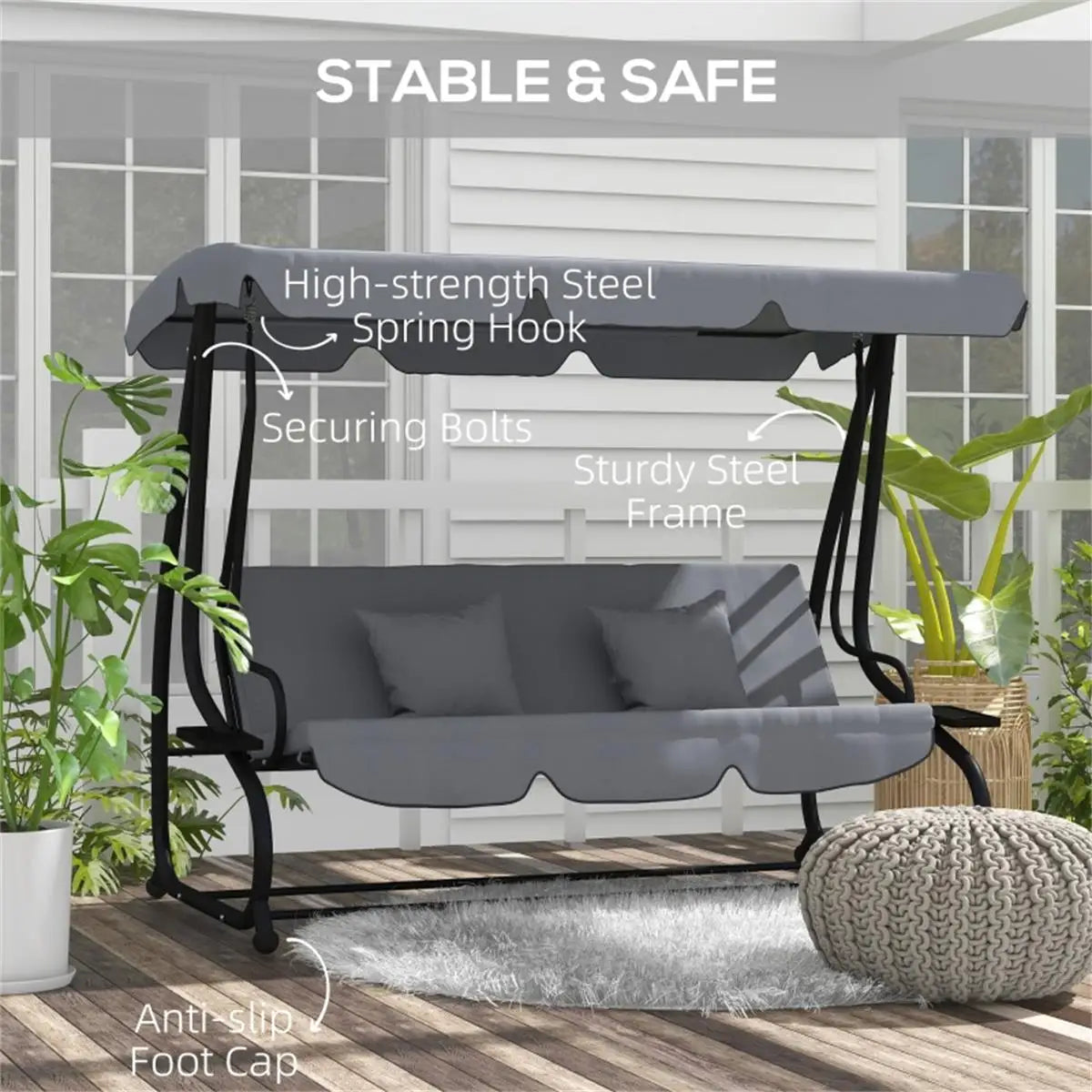 Elegant Outdoor Patio Swing Chair - Comfortable Hanging Seat