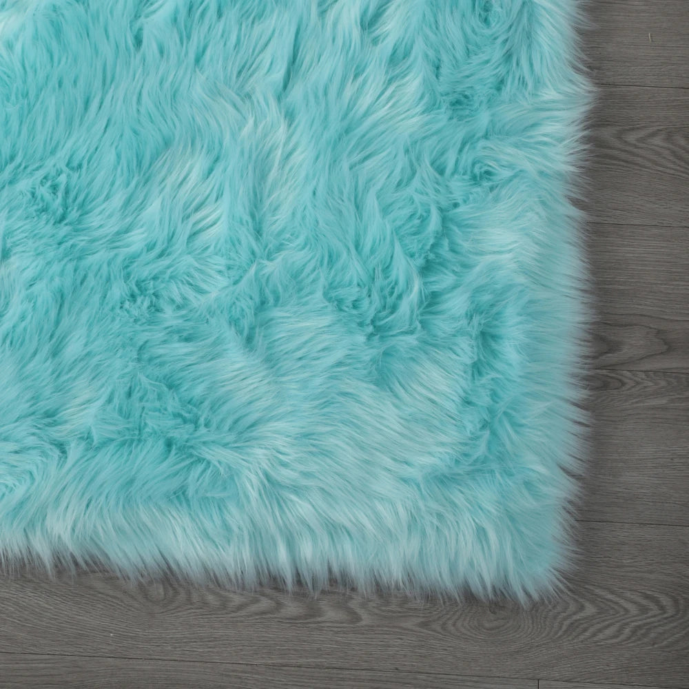 Faux Fur Sheepskin Area Rug Bedroom Blanket Living Room