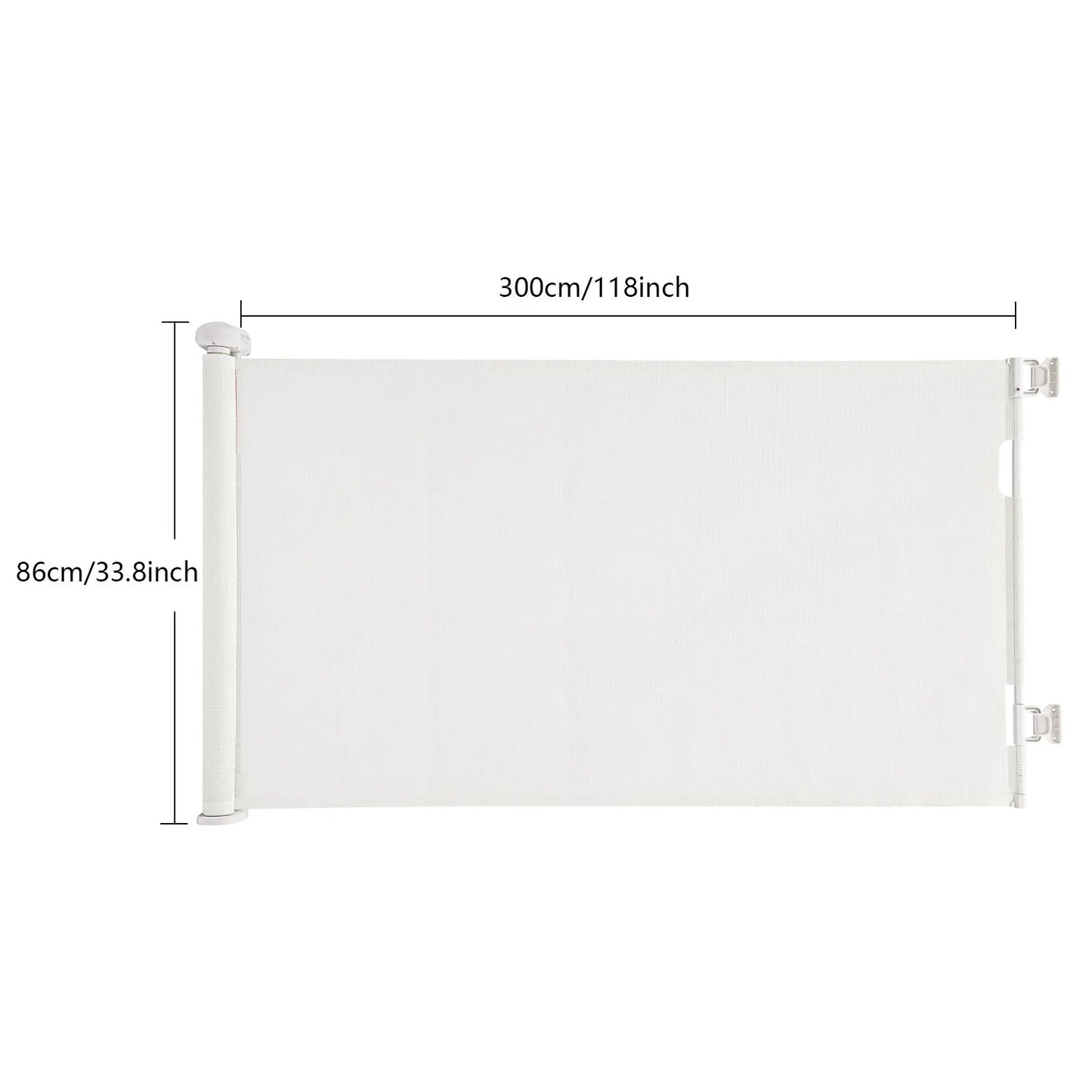 White/Black Iron Pet Fence 40-300cm Adjustable 84cm Height 10-40lbs Small Medium Dogs Indoor Safety Gate