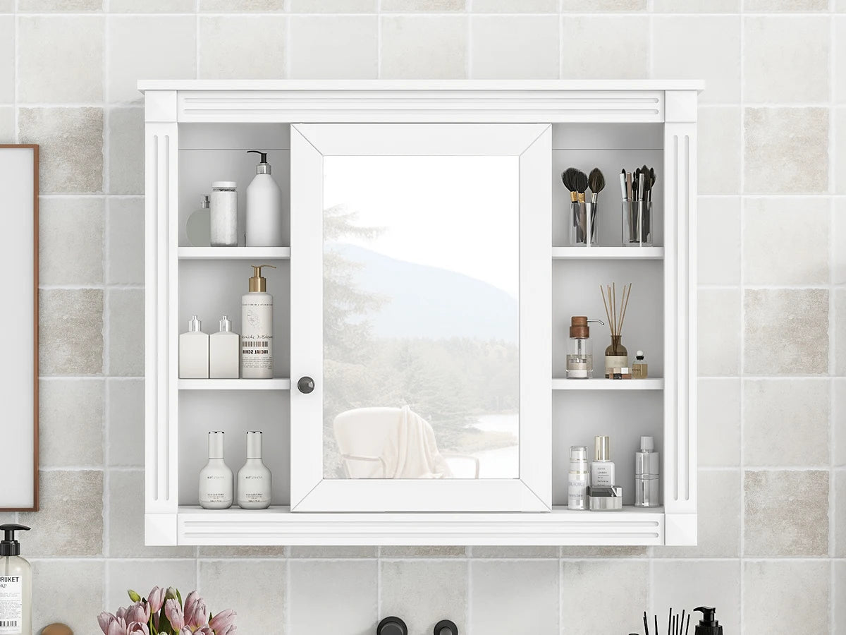 Wall Mounted Bathroom Storage Cabinet And Mirror