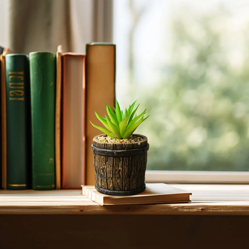 Artificial Succulents Potted,Realistic Fake Green Succulents Plants in Pots Decorative for Home Deco