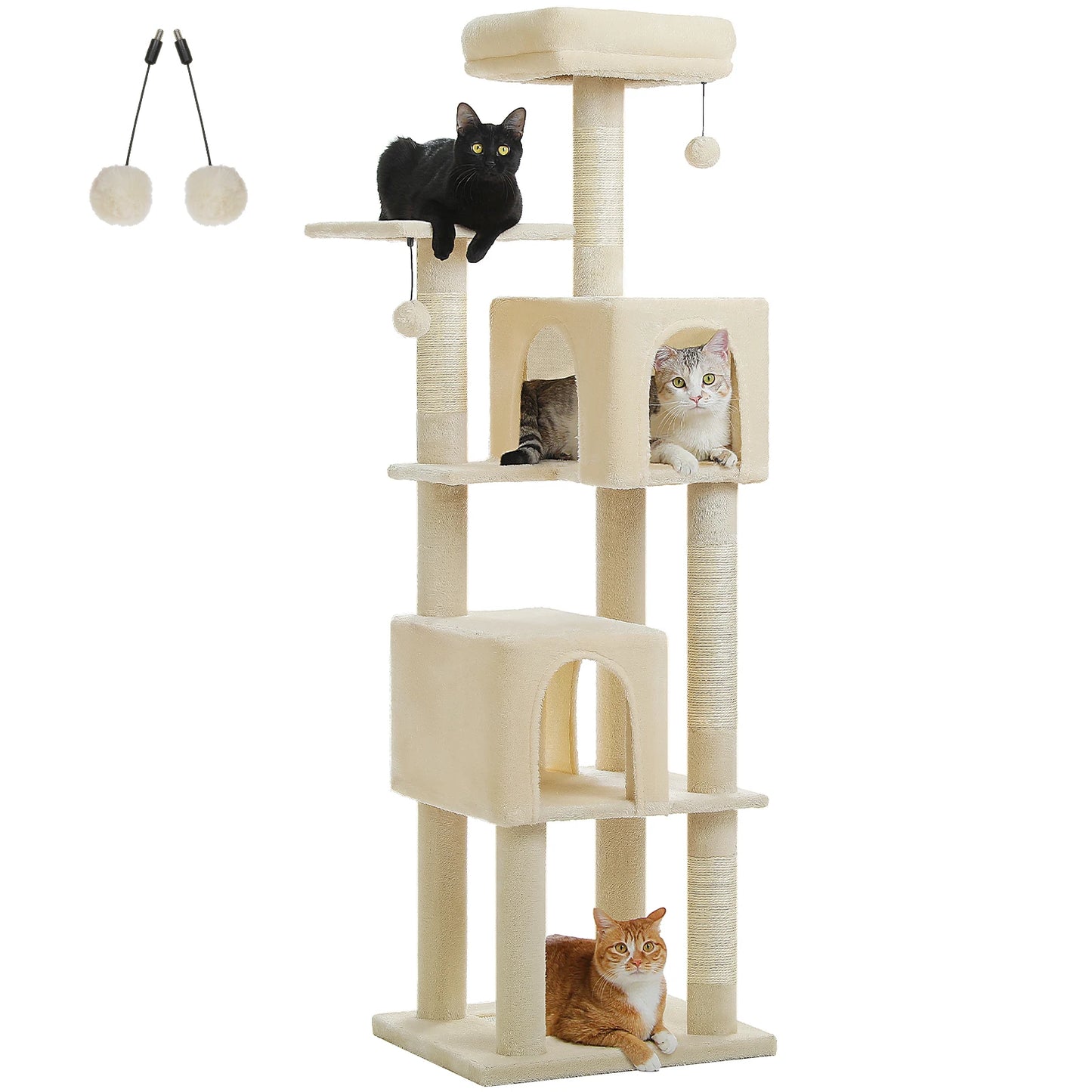 Cat Tree Tower with 4 Natural Sisal Scratching Posts