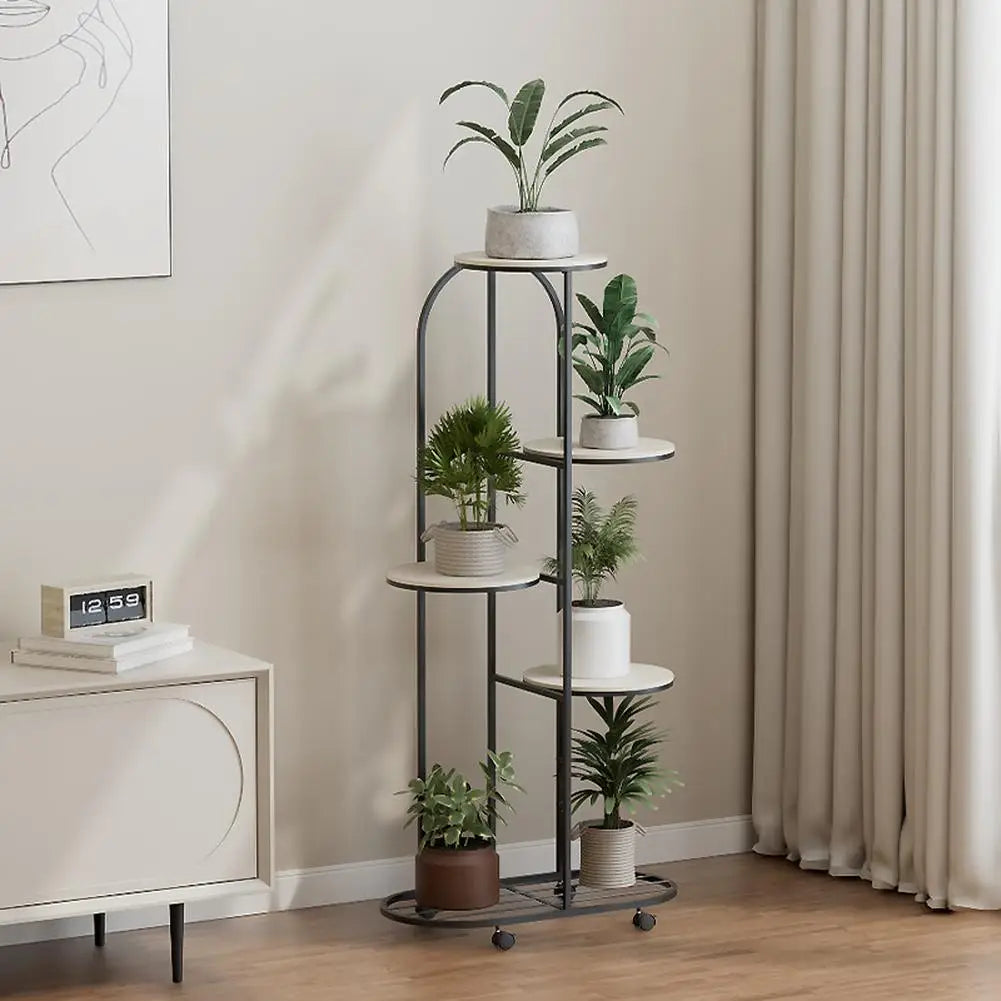 5 Tier Plant Stand Metal Tall Plant Shelf for I