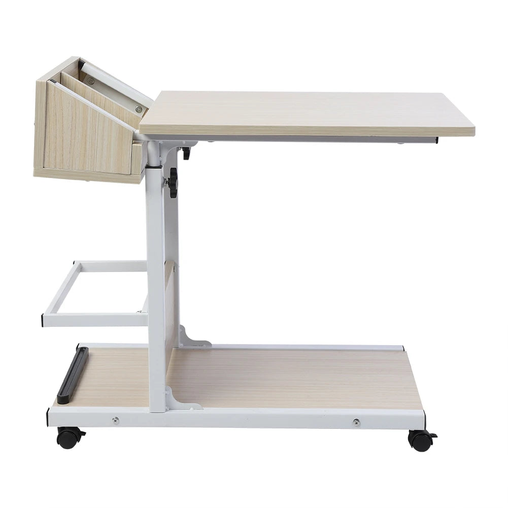 Portable Multifunctional Removable Laptop Desk with Wheels Drawer Bed Sofa Books Snack Laptop Desk Removable Laptop Desk