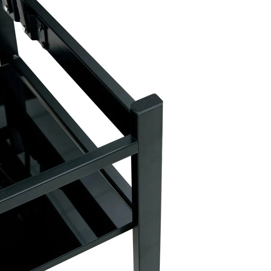 Glass Lift Top Coffee Table; Modern Simple 2-Layer Tempered Glass Coffee Table for Living Room; Black