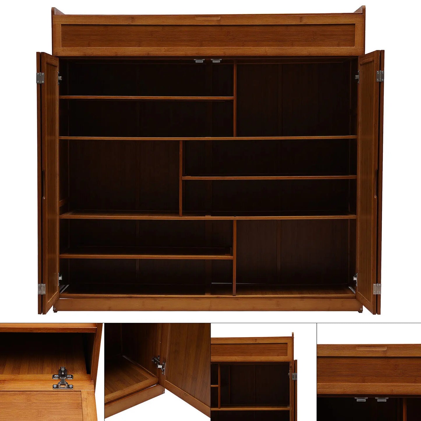 Bamboo Shoe Storage Cabinet – Large Organizer