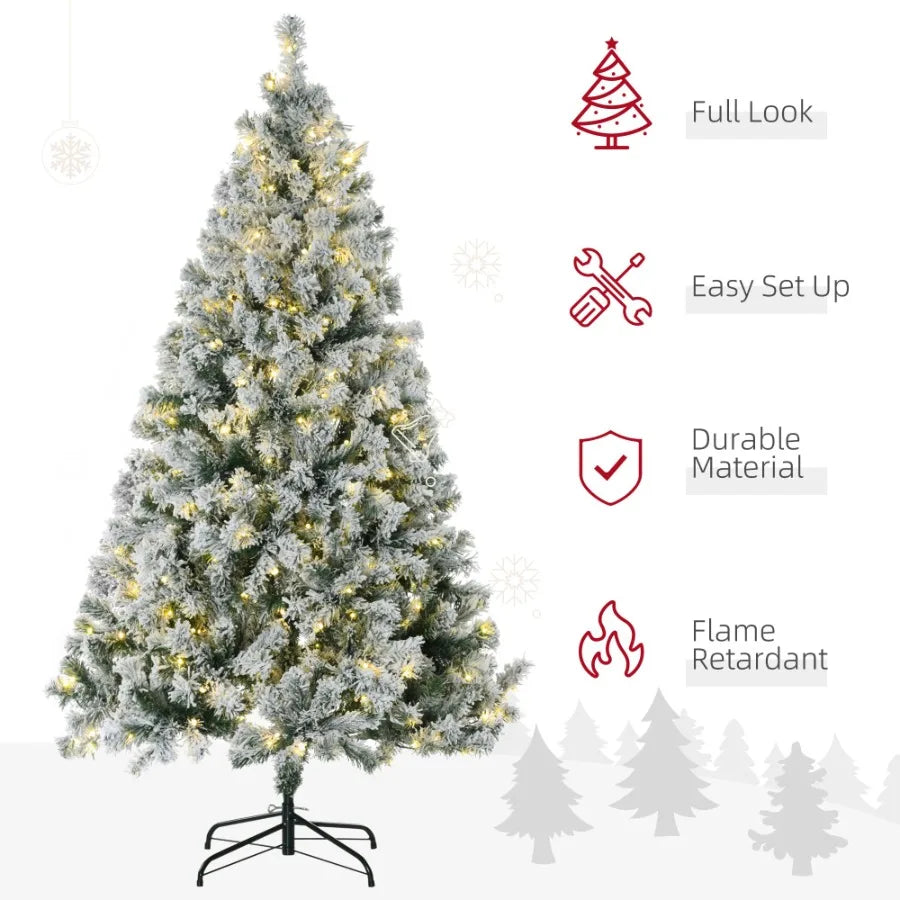 HOMCOM 6ft Tall Prelit Artificial Christmas Tree