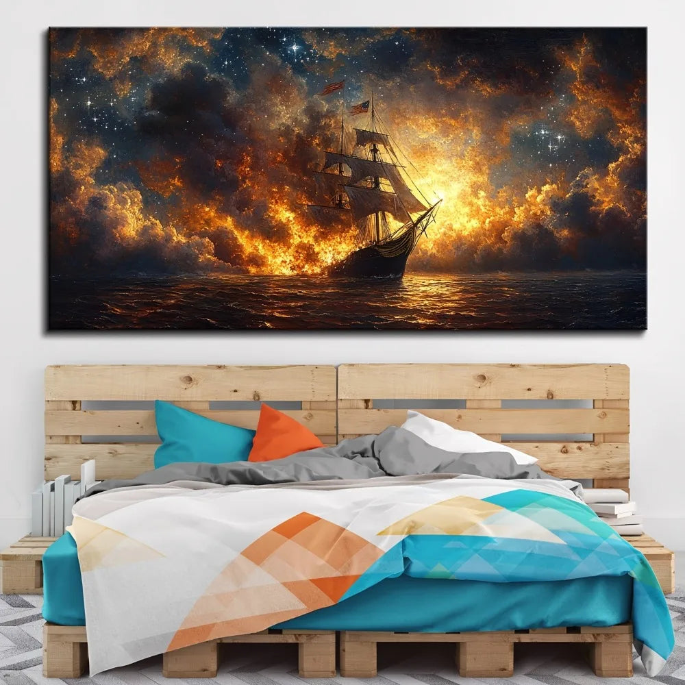 1.5 inch thick pine solid wood frame, battleship poster