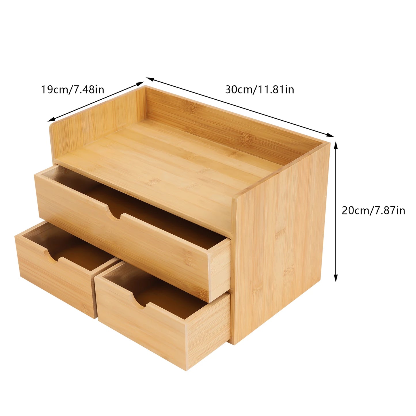 Bamboo Desk Organizer -Tabletop Mini Bamboo Desk Drawer