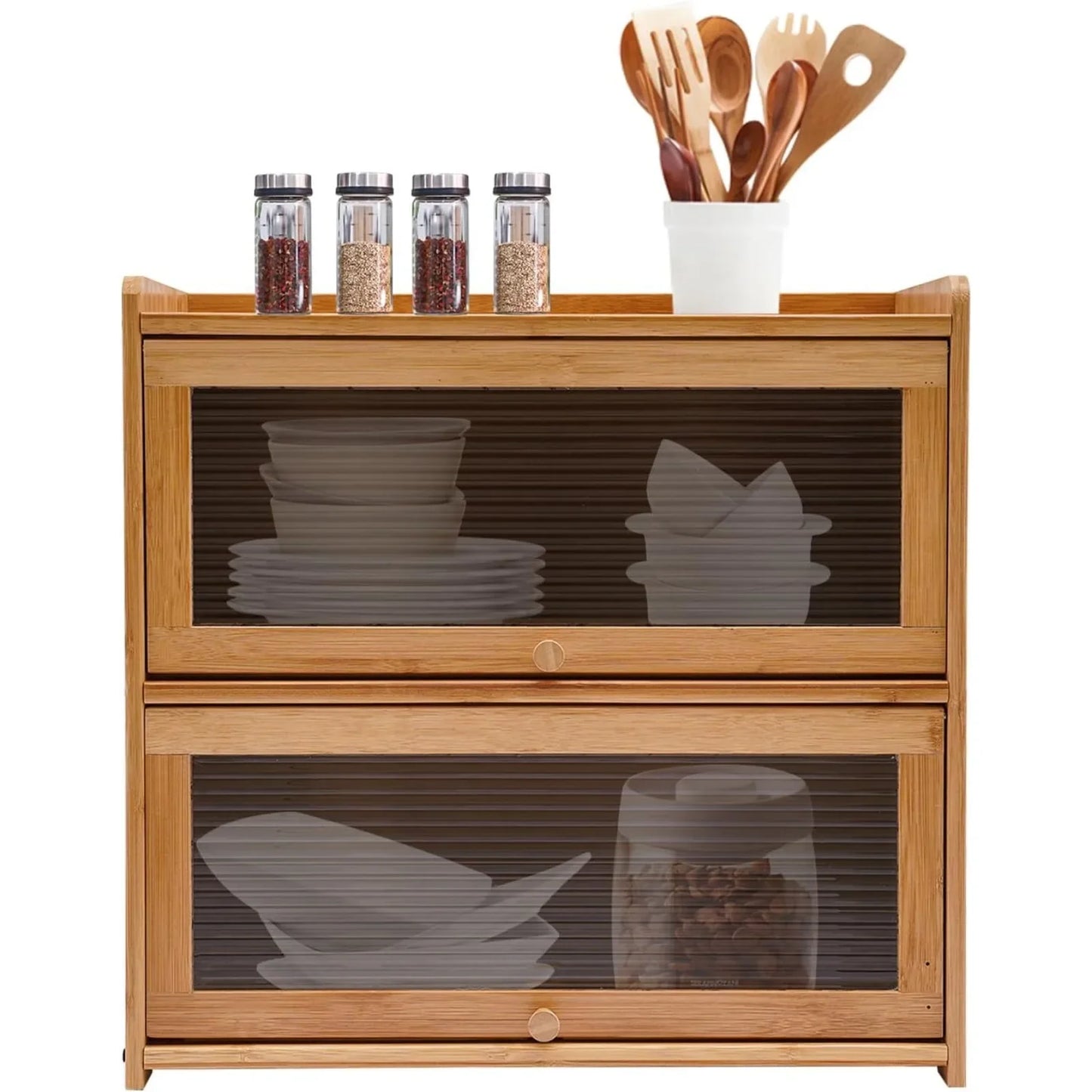 2-Tier Bamboo Storage Cabinet