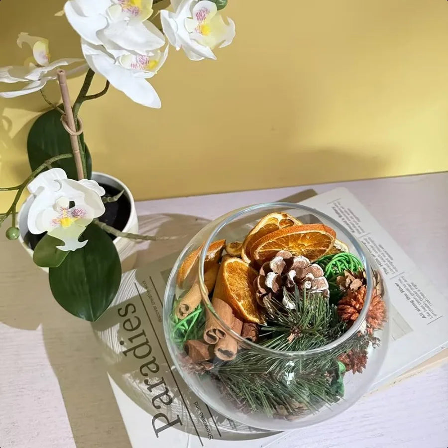 Qingbei Rina Christmas Potpourri BagsCinnamon Apple Pine Scented Potpourri Bowl Filler Winter Holiday Decorative Dried Flowers