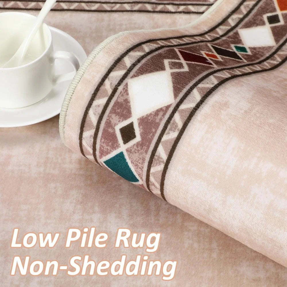 Border Solid Large Rug 9x12ft Rug Washable Area Rug for Living Room Dining Room Rug Bedroom Carpet Area Rugs for Farmhouse