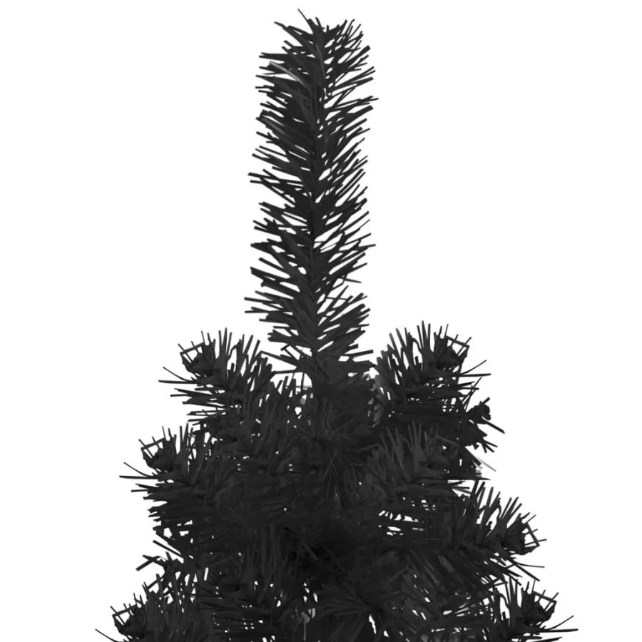 Slim Artificial Half Christmas Tree with Stand Black 5 ft