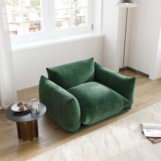 Comfy Chenille Single Accent Chair Deep Seat Couches Mid-Century Sofa 50" Plush Sofas Furniture for Small Spaces Living Room