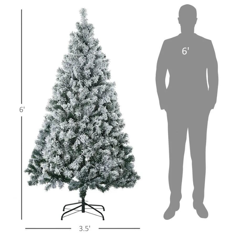 HOMCOM 6ft Tall Prelit Artificial Christmas Tree