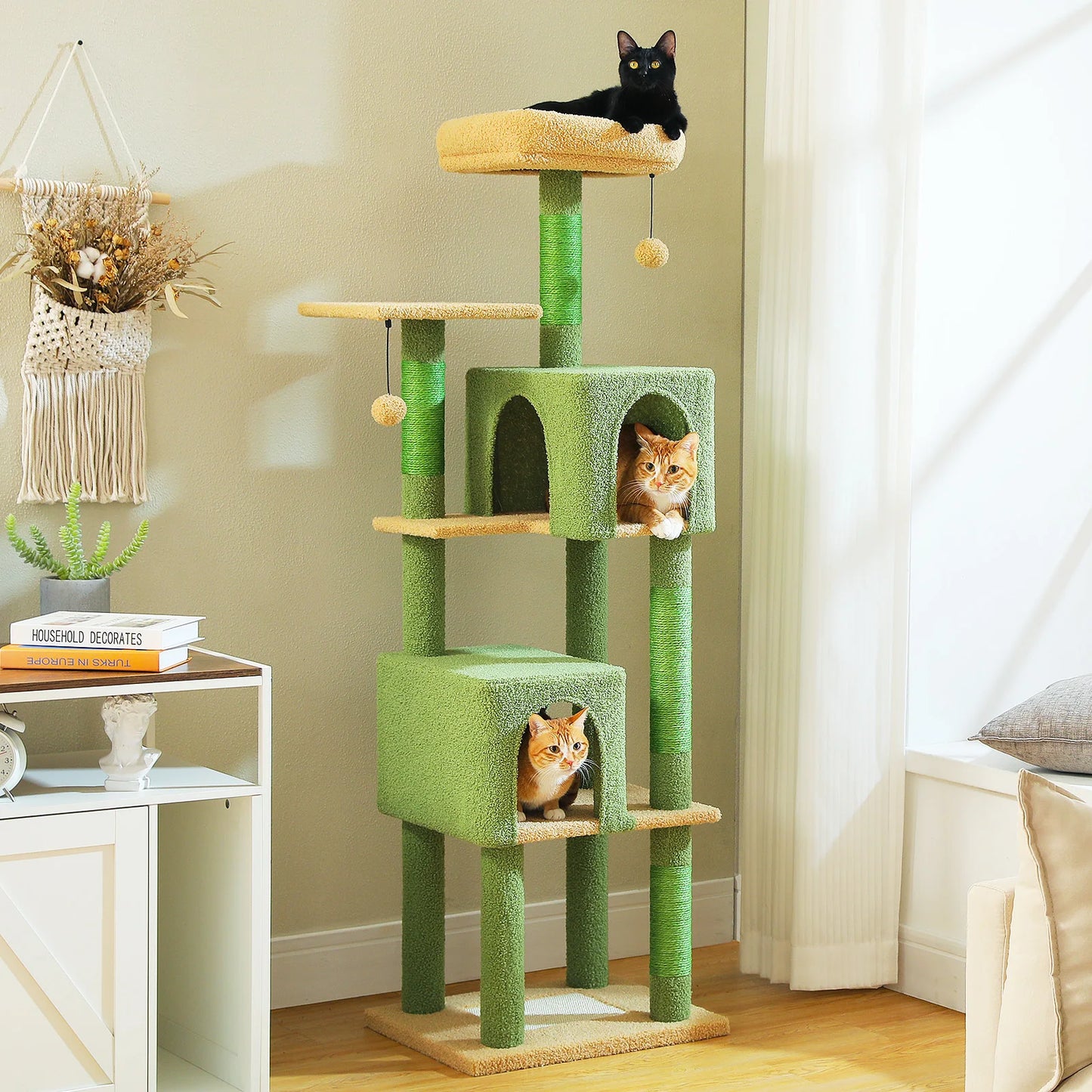 Cat Tree Tower with 4 Natural Sisal Scratching Posts