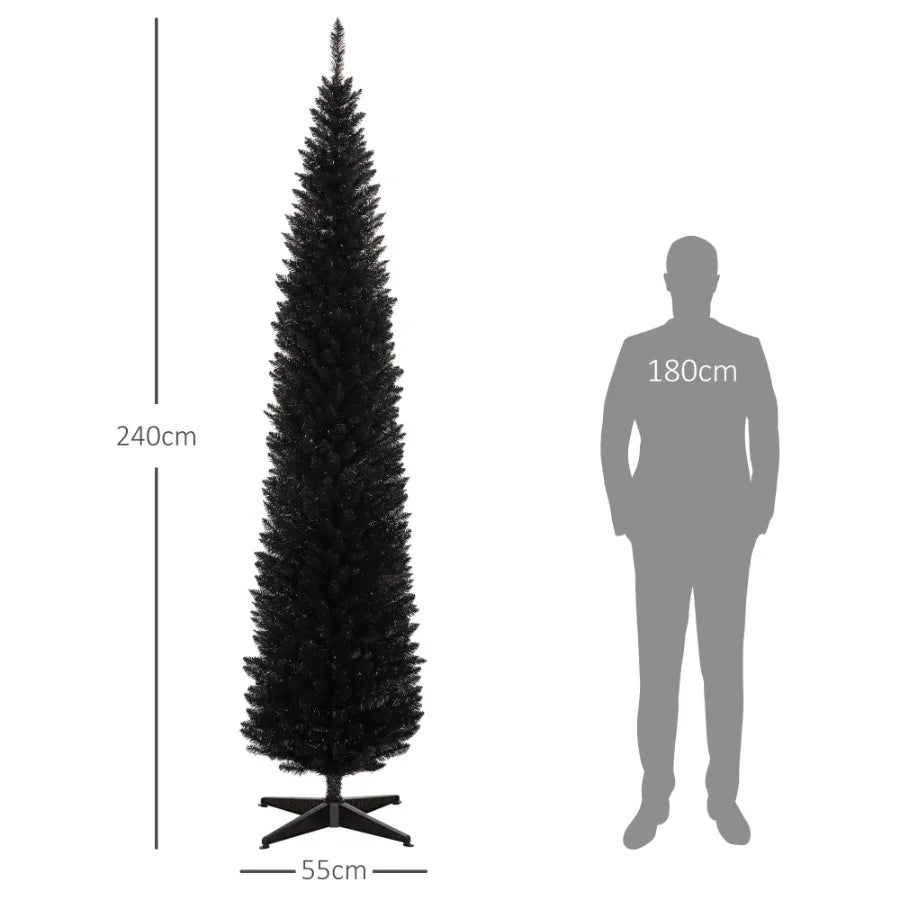 8' Artificial Pencil Christmas Tree Slim Xmas Tree