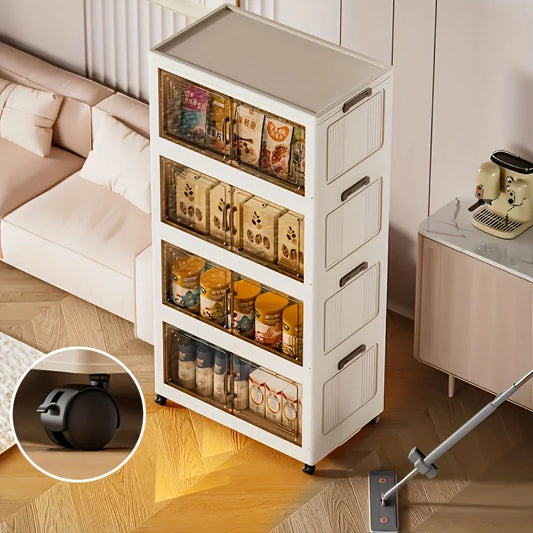 3/4-Tier Foldable Storage Cabinet, Portable Wardrobe Organizer, Stackable Storage Drawers. For Bedroom, Living Rm, Office, Kitch