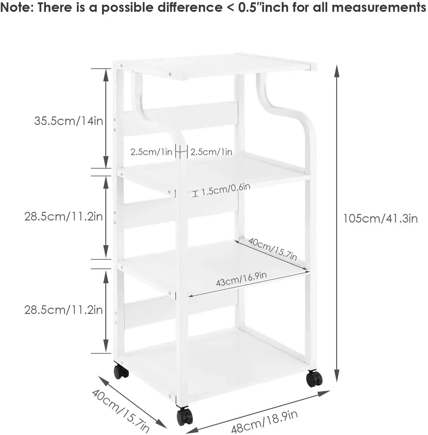 Homfa Mobile Printer Stand Scaner Rolling Cart Home Office Storage Organizer Rack Desk Organizers