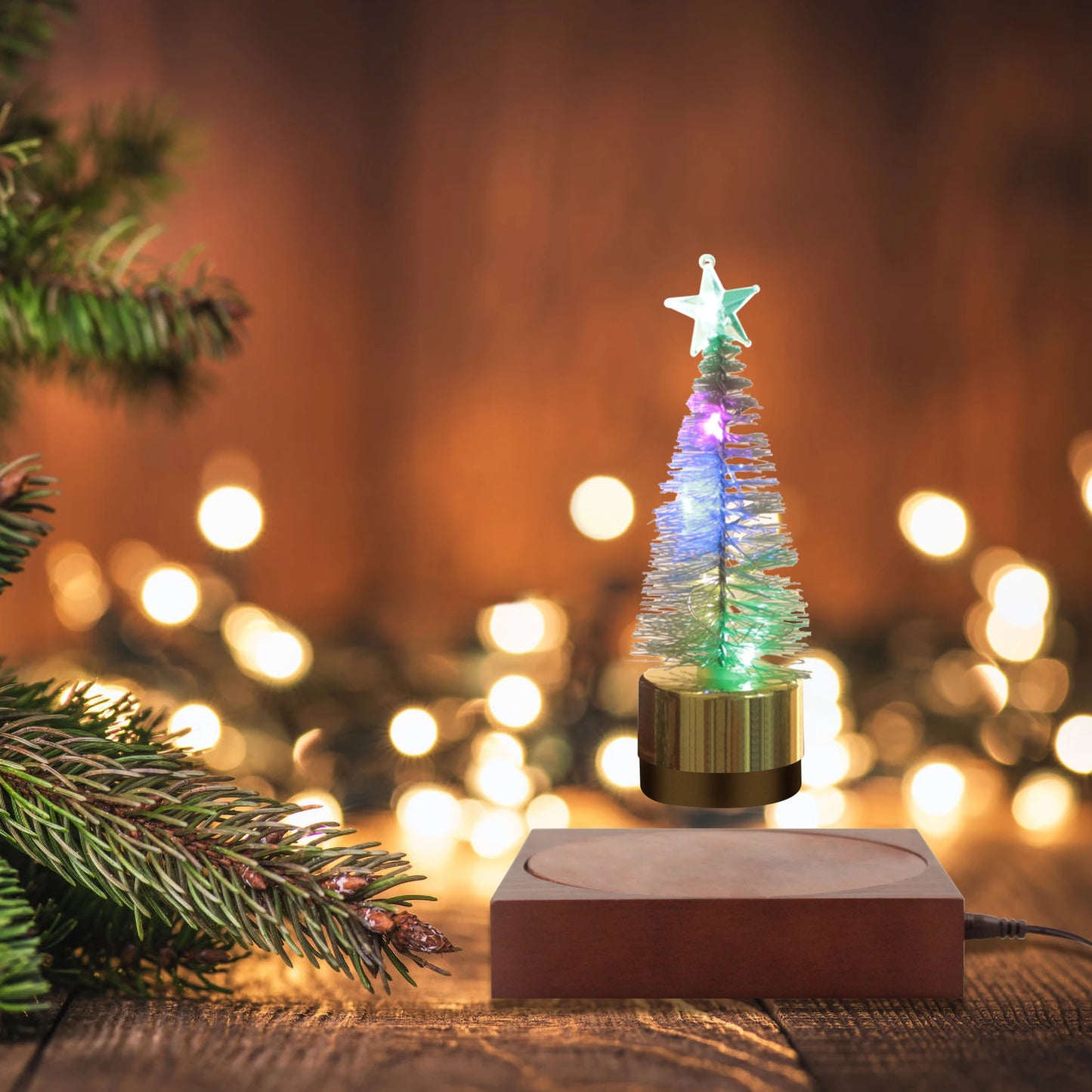 Levitation Christmas tree lamp,Creative Christmas Gift,Unique Decorative Tech Toy