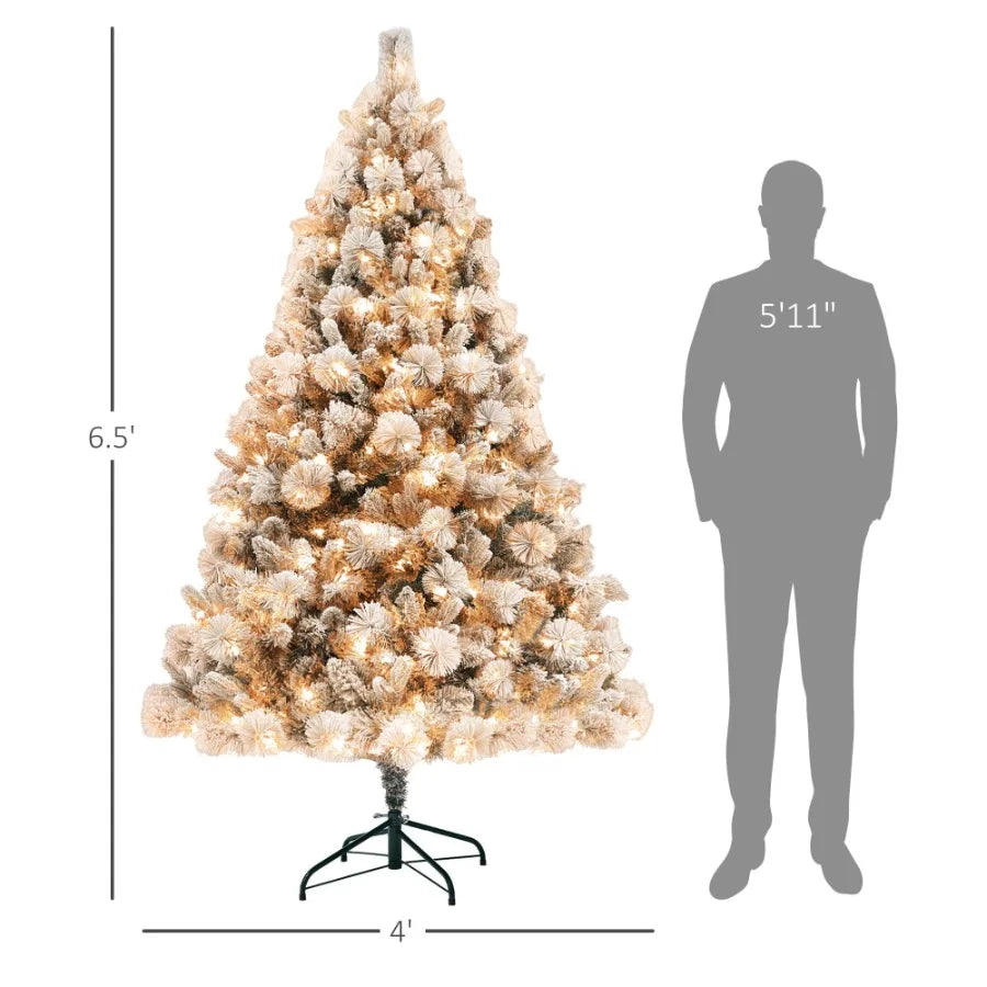 6.5 ft PreLit Artificial Christmas Tree with 350 Clear Lights and 1107 Tips