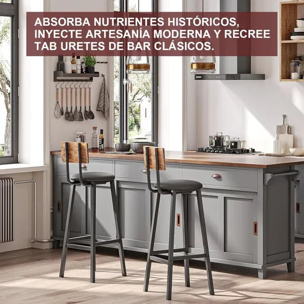 2-piece set black dining table chair with backrest and footrest