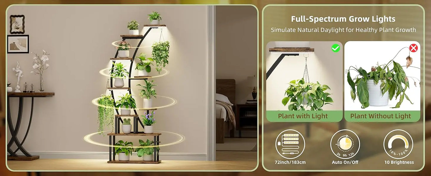 Plant Stand Indoor with Grow Lights
