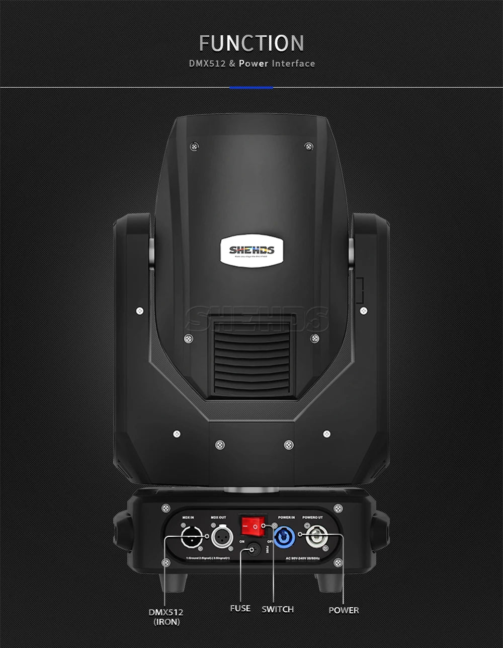 2/4pcs 275W Moving Head Light Rainbow Frost Effect DJ Disco