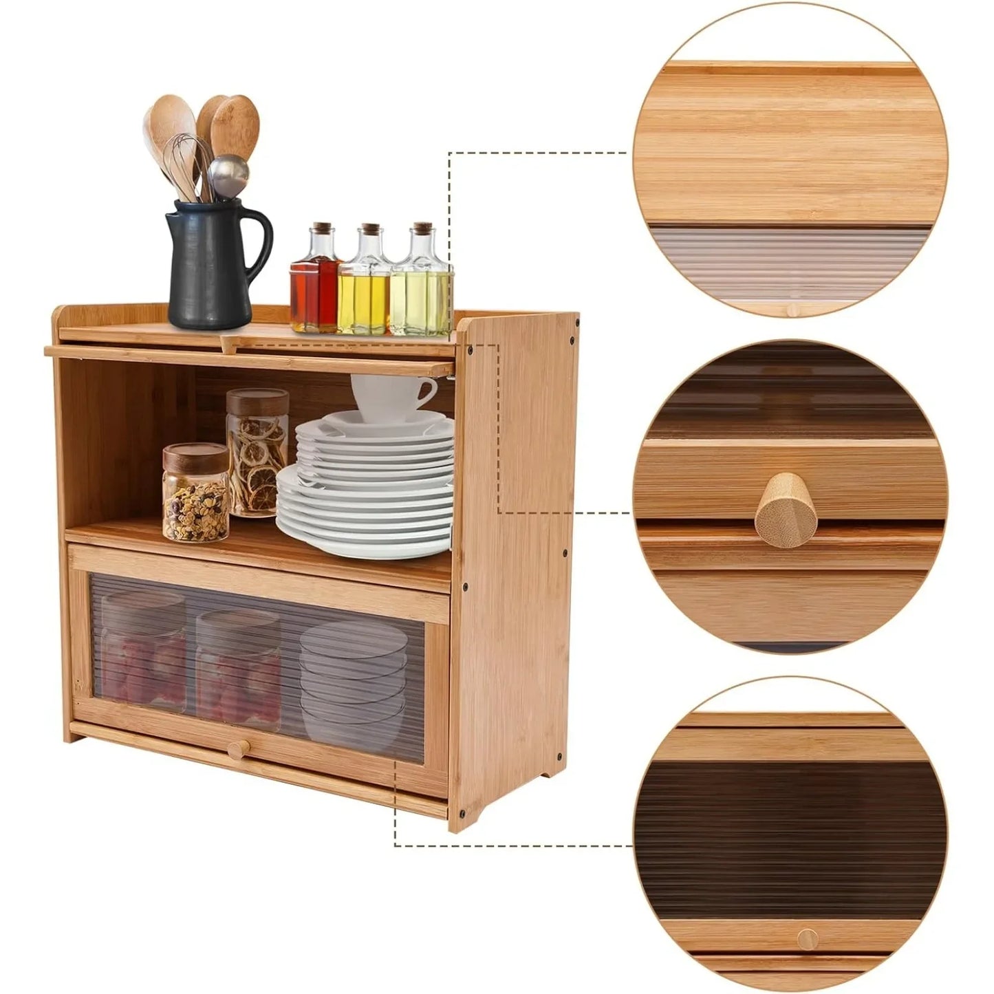 2-Tier Bamboo Storage Cabinet