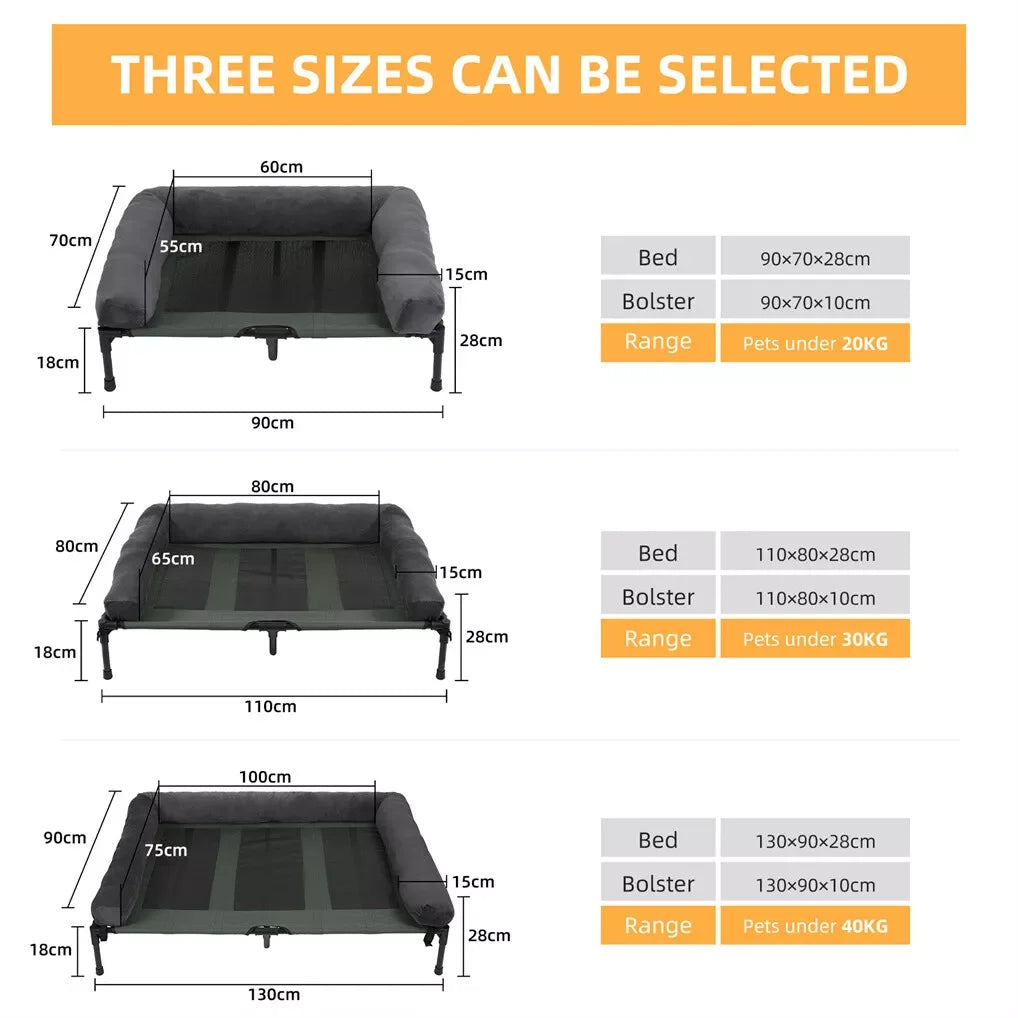 BINGOPAW Outdoor Elevated Dog Bed Cooling Raised Pet Lounger