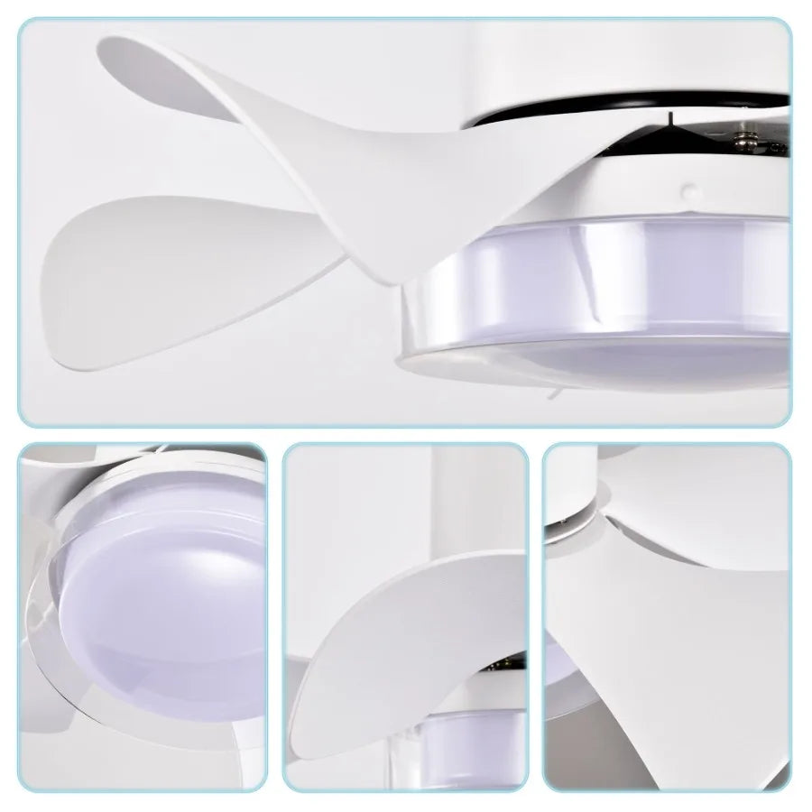 21 inch Ceiling Fan with 3 Color Temperatures Light and Remote Control DC Motor Powerful and low noise Small Space ceiling fan