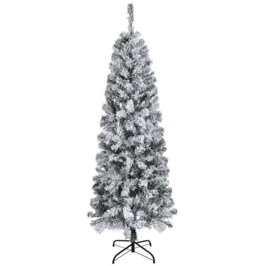 6 FT Snow Flocked Hinged Christmas Tree