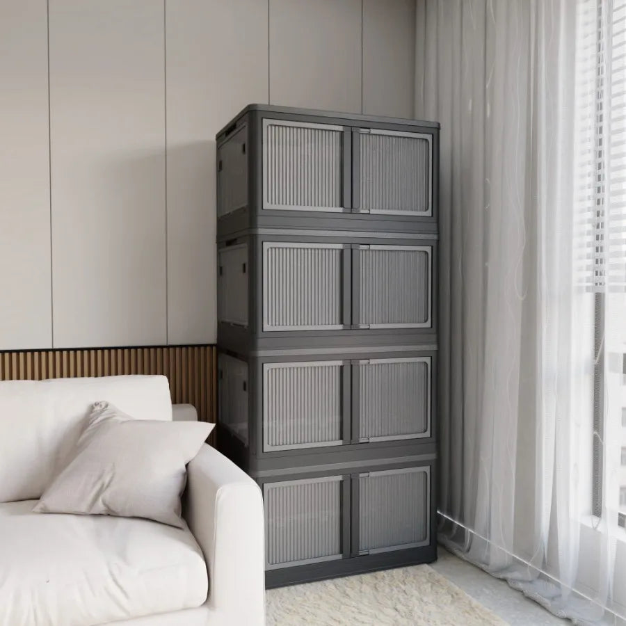 4Pack Transparent Stackable Storage Bins