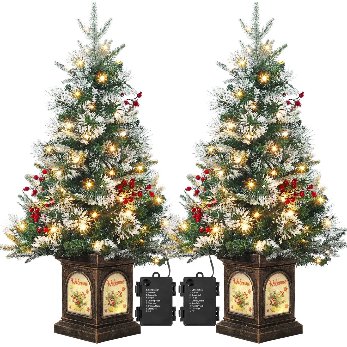 3ft Pre-Lit Artificial Mini Christmas Tree with 78 Led Lights