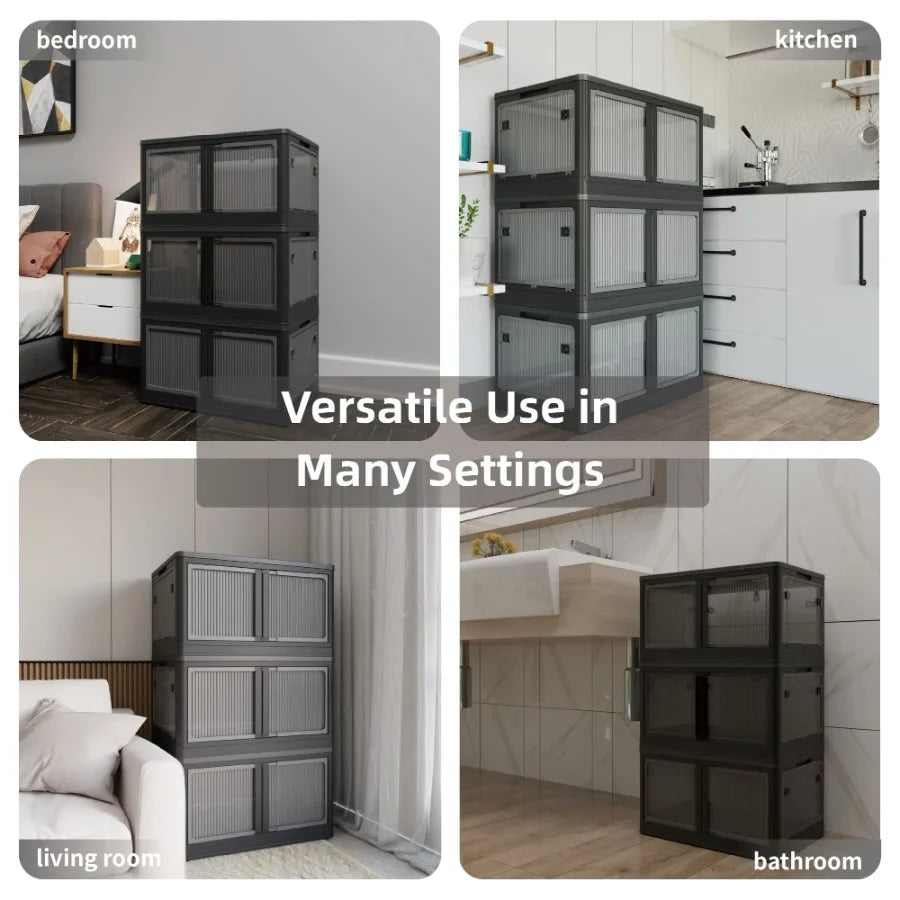 4Pack Transparent Stackable Storage Bins