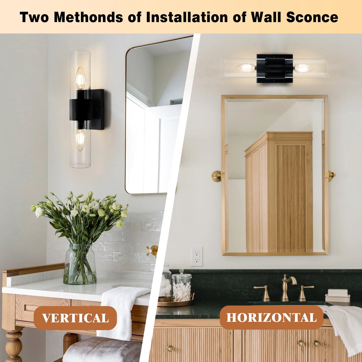 Metal Wall Sconces  for Bedroom Bathroom