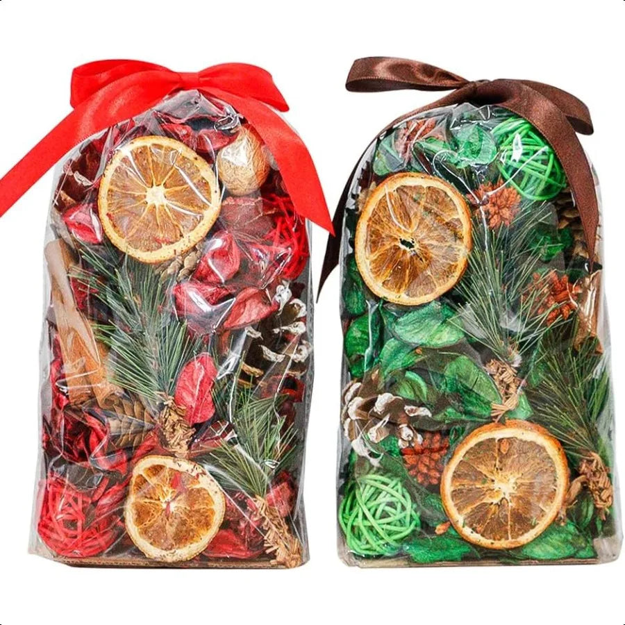 Qingbei Rina Christmas Potpourri BagsCinnamon Apple Pine Scented Potpourri Bowl Filler Winter Holiday Decorative Dried Flowers