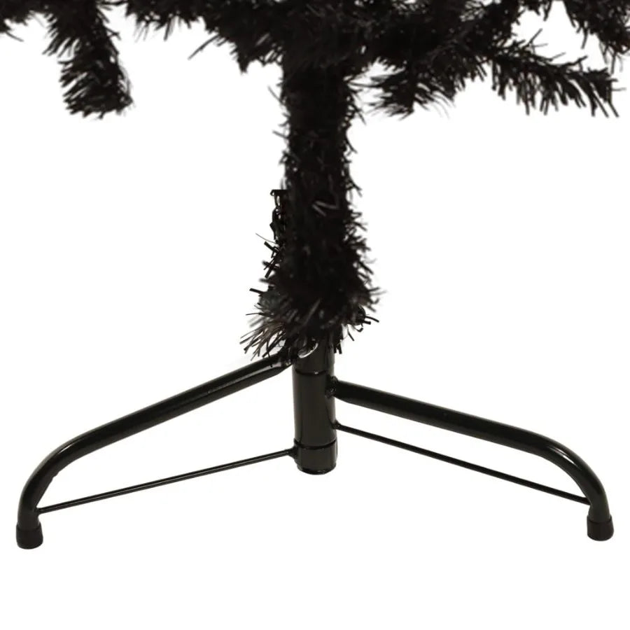 Slim Artificial Half Christmas Tree with Stand Black 5 ft