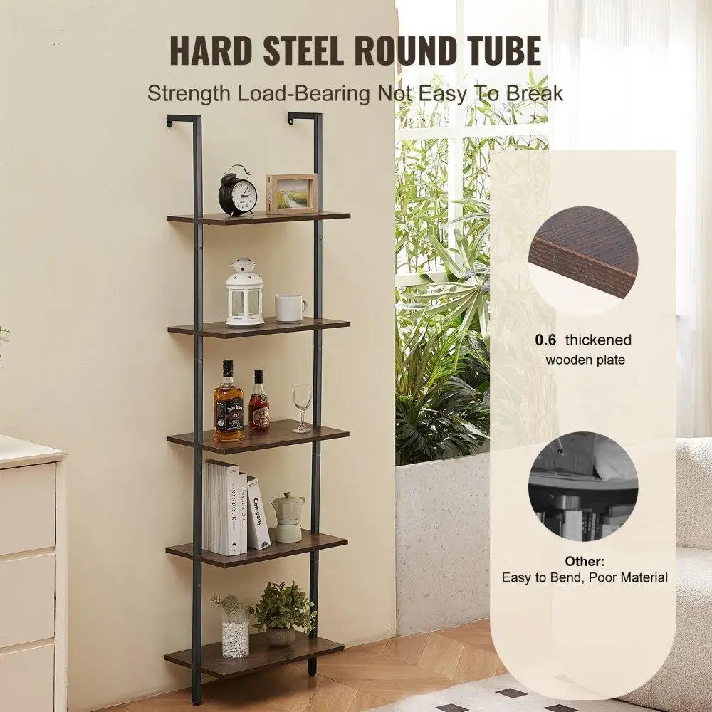 Industrial Pipe Shelf 5 Tier Wall Mount  Storage