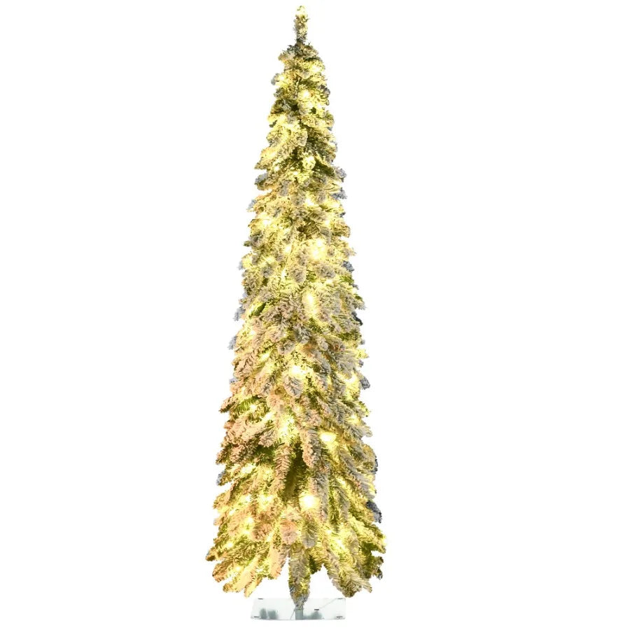 6ft Tall Prelit Pencil Artificial Christmas Tree