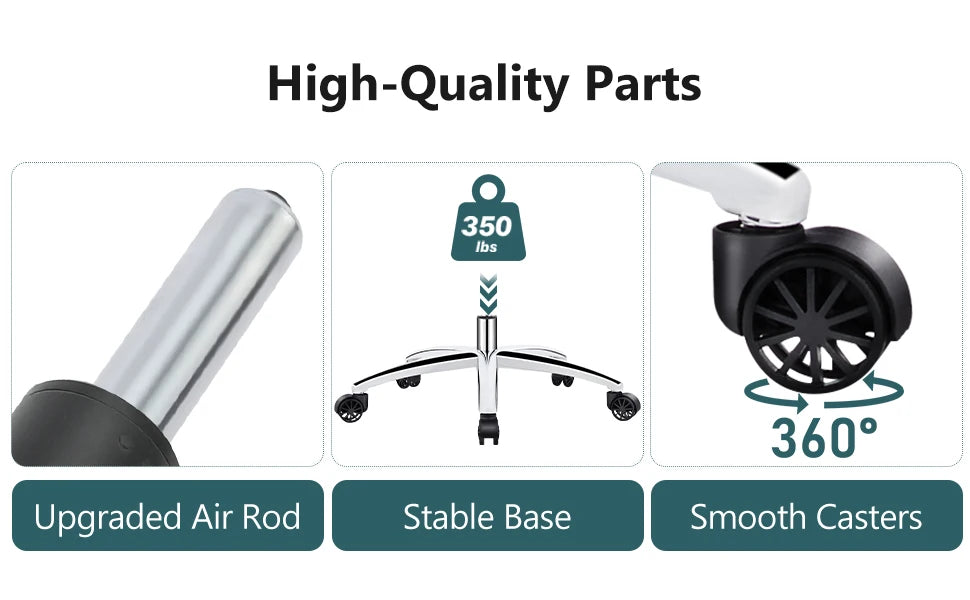 Leather Ergonomic Computer Desk Chair High Back with Footrest Lumbar Support Height Adjustable For Home Office