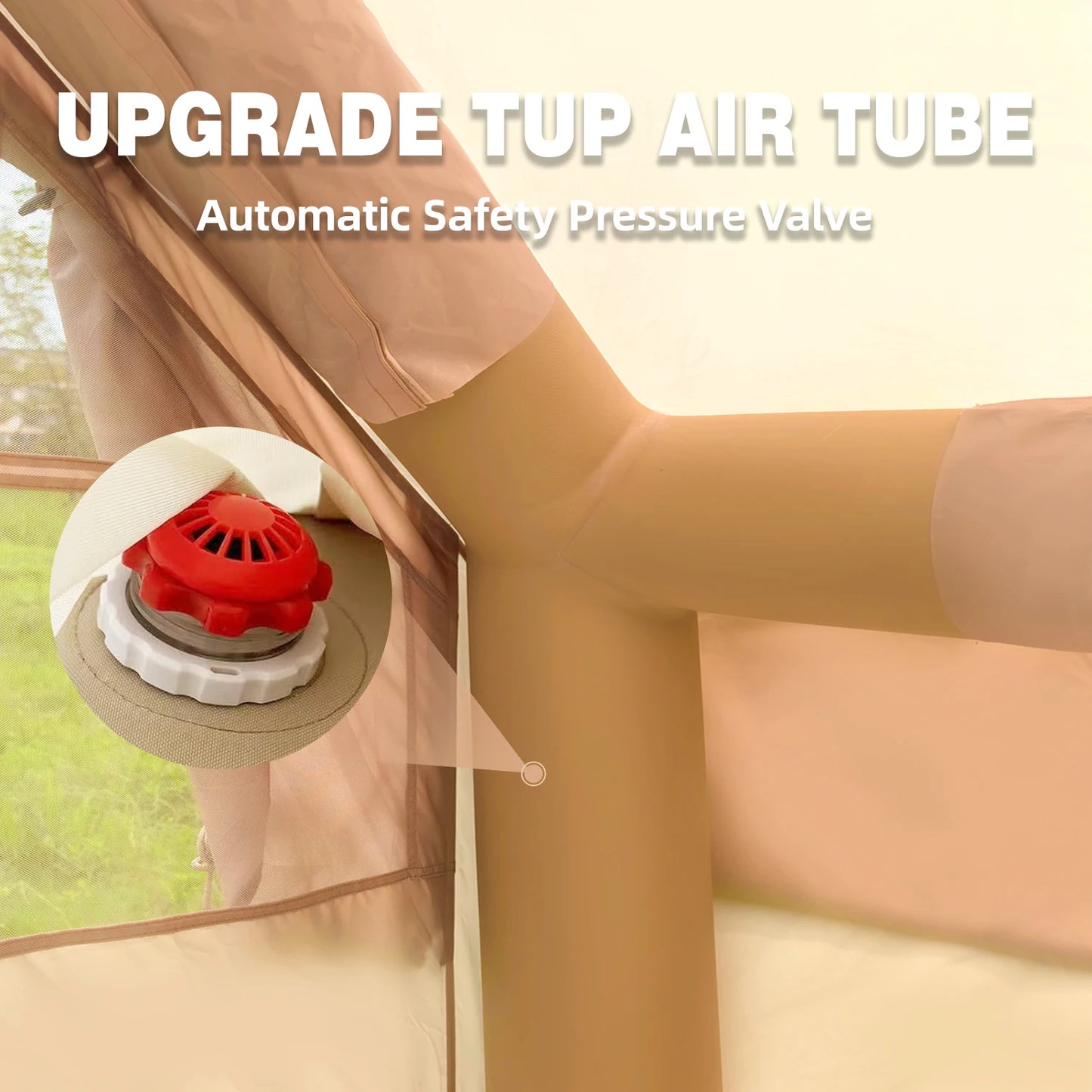 Camping Tent with Pump, Glamping Tents, Easy Setup 4 Season Waterproof Windproof