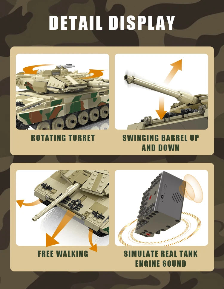 tank toy Technical The APP&RC Leopard 2 Tank Building Block Assembly Tank Brick Set Kids Christmas Gift