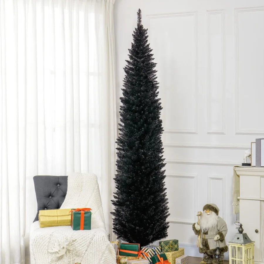 8' Artificial Pencil Christmas Tree Slim Xmas Tree
