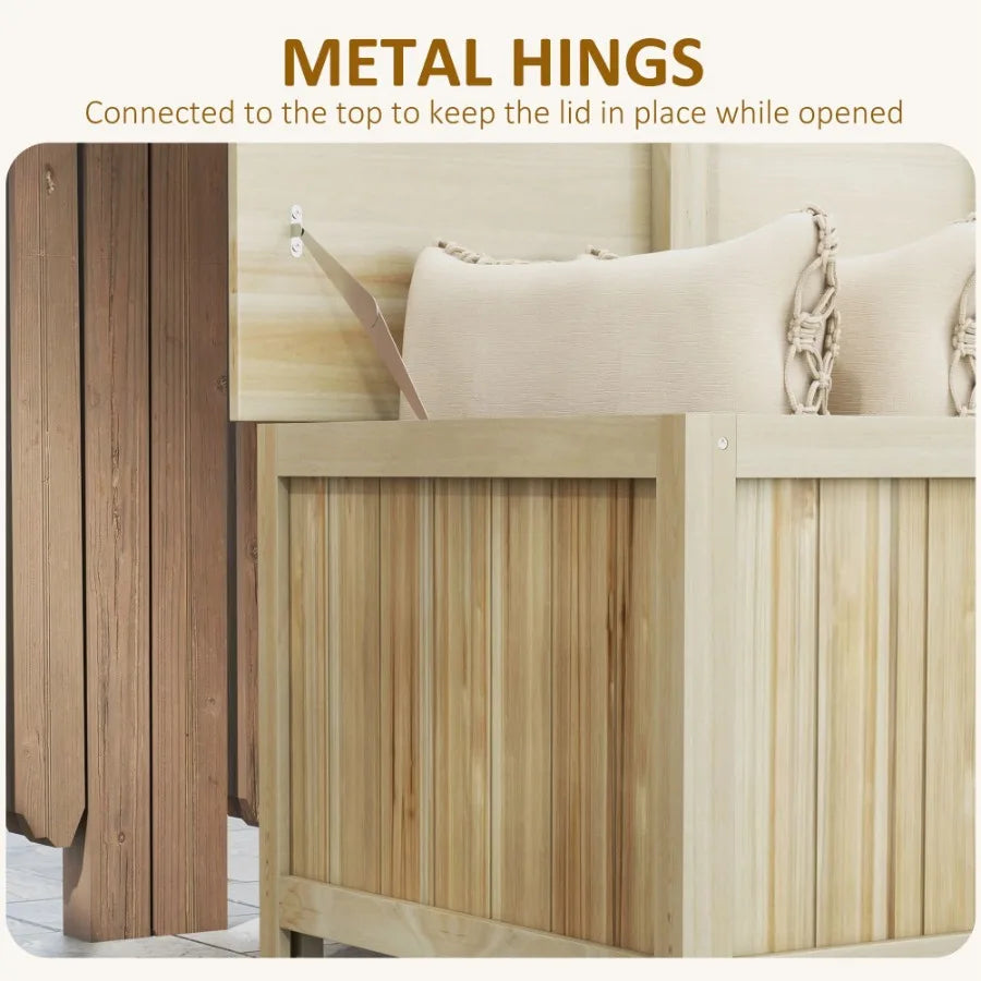 45.5 Gallon Outdoor Storage Box Wooden Deck Box