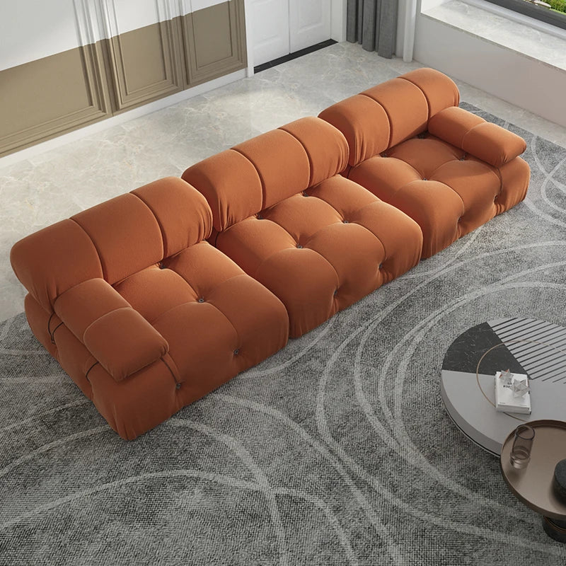 Minimalist Modular Sectional Sofas Modern Velvet Convertible Couches 3 Seats Living Room Sofa Sets