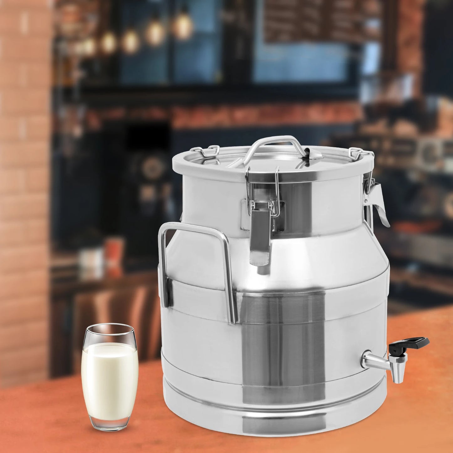 20L/5.28Gal Premium Stainless Steel Milk Can W/ Tap for Dairy, Brewing & Bulk Liquid Storage,